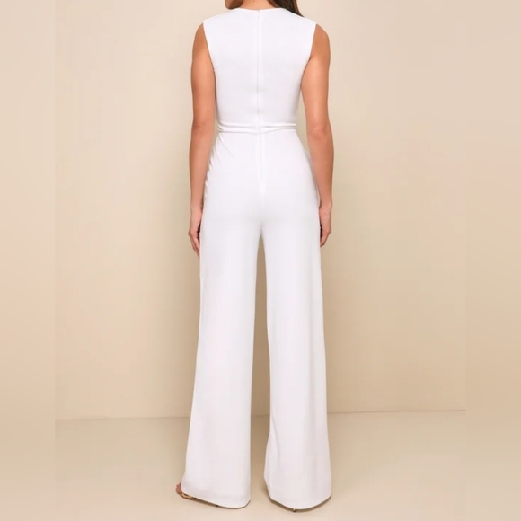 Lulus Enticing Endeavors White Sleeveless Square Neck Jumpsuit - Picture 3 of 12
